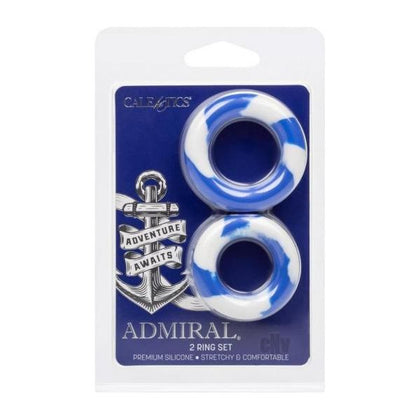 Admiral Premium Silicone 2 Ring Set for Enhanced Performance and Pleasure - Model ARS-2R-001 - Unisex - Intimate Pleasure - Black