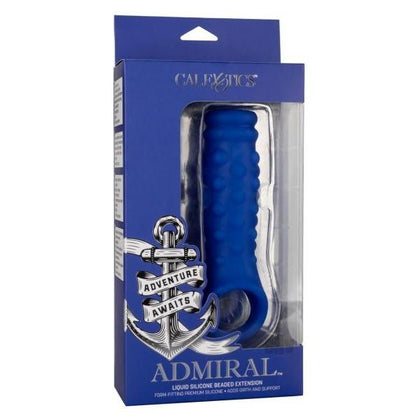 Admiral Liquid Silicone Bead Extension - The Ultimate Pleasure Enhancer for Men, Intensifying Arousal and Satisfaction in a Bold Navy Blue