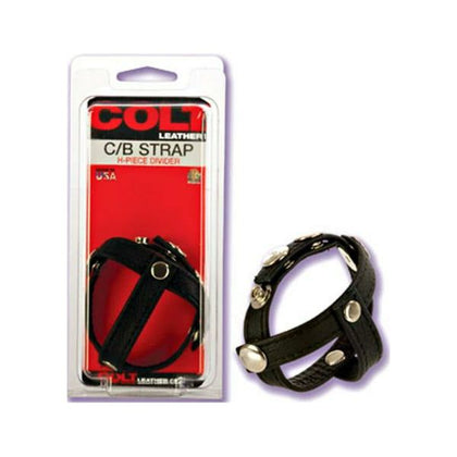 Colt Leather Cock & Ball Strip H Piece Divider - Premium Soft and Supple BDSM Toy for Men - Model 3SSCBD - Enhances Pleasure and Intensifies Play - Black - Adult Naughty Store