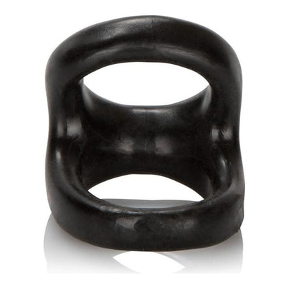 Colt Snug Tugger Black Dual Support Ring - Versatile Dual Enhancer for Men - Model CT-DSR-001 - Provides Scrotum Support - Enhances Pleasure - Black - Adult Naughty Store