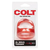California Exotic Novelties Colt XL Snug Tugger Dual Support Ring Red - Enhancer for Stronger Erections