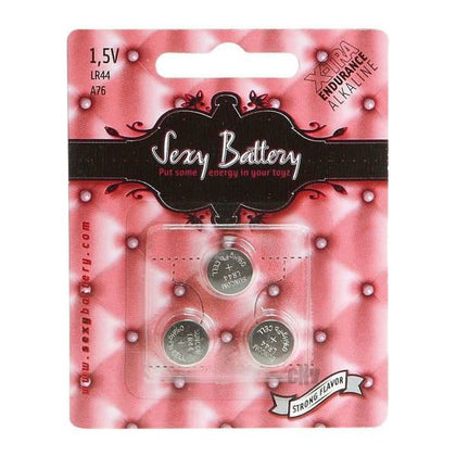 Sexy Battery LR44-A76 Triple Pack - High-Performance Alkaline Batteries for Intense Pleasure - Model XE123 - Unisex - Enhance Your Sensual Experience - Vibrant Red - Adult Naughty Store