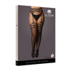 Introducing the Seductress Collection: Noir Elegance Garterbelt Stocking - Model QN Blk - Women's Plus Size 2XL-5XL - Adult Naughty Store