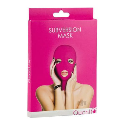 Ouch Subversion Mask Pink - Comfortable Open-Mouth and Eyes Hood for Submissives - Adult Naughty Store