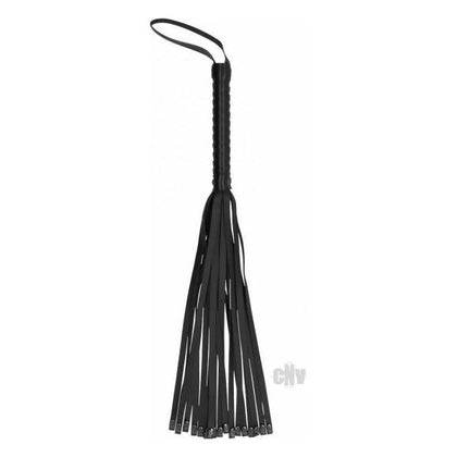 Sandb Whip With Skulls Black - High-Quality Bonded Leather BDSM Flogger for Sensory Play and Kinky Bedroom Fun - Model: Ouch! SW-001 - Unisex - Intense Pleasure and Pain - Black