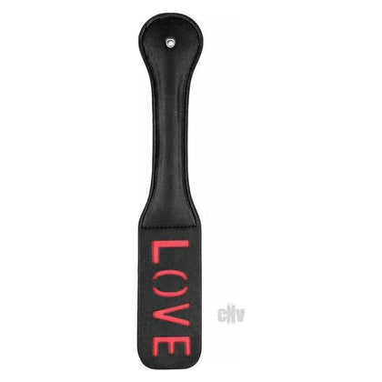 FirmFlex Ouch Paddle Love Black - Reversible Leather BDSM Spanking Toy for Couples