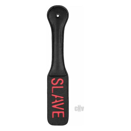 Introducing the Ouch Paddle Slave Black: Firm and Flexible Leather BDSM Spanking Tool for Unforgettable Experiences
