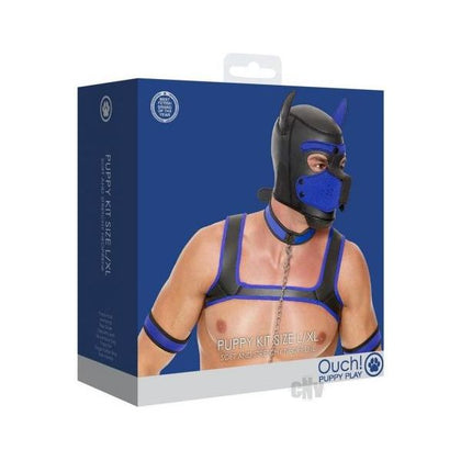 Ouch! Neoprene Puppy Play Kit L-XL Blue - Ultimate Training Set for Submissive Role-Playing - Adult Naughty Store