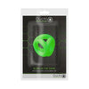 Ouch! Glow in the Dark Cock Ring Ball Strap - Ultimate Pleasure Enhancer for Men - Model XR-1234 - Vibrant Green Glow - Experience Unmatched Sensations