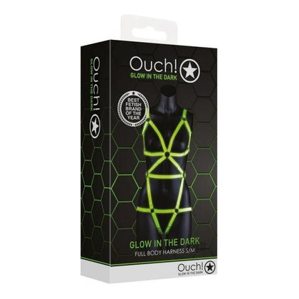 Ouch! Full Body Harness S-m Gitd - The Ultimate Glow in the Dark Bondage Experience - Adult Naughty Store