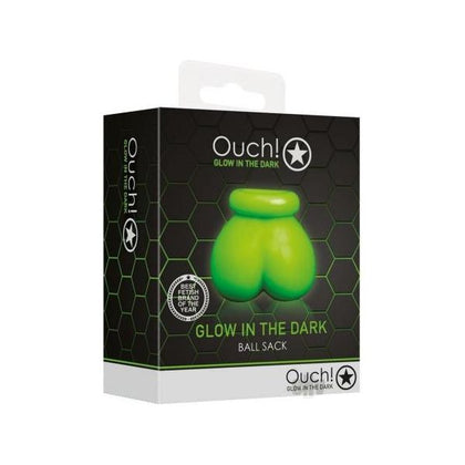 Ouch! Glow in the Dark Bondage Ball Sack - Model GS-420 - Unisex - Sensational Pleasure - Fluorescent Green - Adult Naughty Store