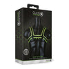 Ouch! Bulldog Harness L-XL GITD - Glow in the Dark Chest Harness for Men - Enhance Your Masculine Shape and Enjoy Sensational Bondage Pleasure - Fluorescent Green Detailing - Adult Naughty Store