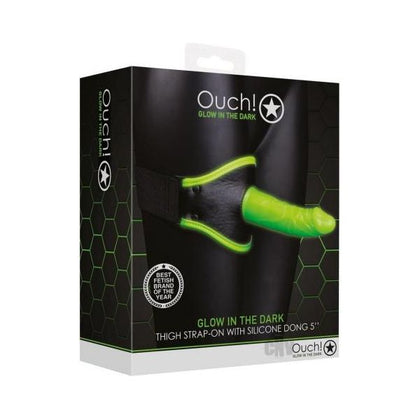 Ouch! Glow in the Dark Thigh Strap-On - Model X1 - Unisex - Pleasure for Thighs - Fluorescent Green - Adult Naughty Store