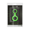 Ouch! Glow in the Dark Cock Ring Ball Strap - Model XR-567 - Male - Enhance Pleasure and Performance - Fluorescent Green - Adult Naughty Store