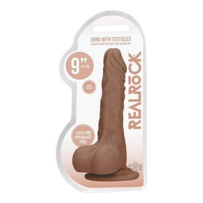 RealRock 9 Tan Lifelike Skin Dildo with Balls - Ultimate Pleasure for All Genders - The Perfect Toy for Unforgettable Sensations - Adult Naughty Store