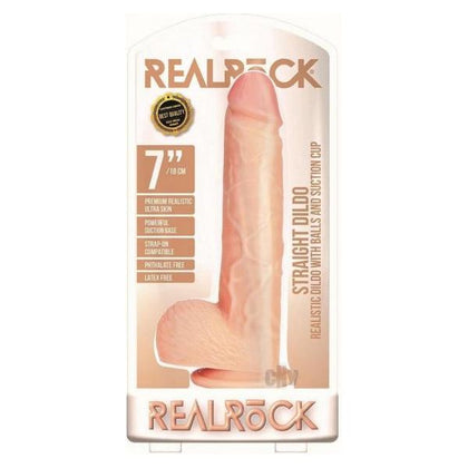 RealRock Straight W-Balls 7 Vanilla - Lifelike Dildo for Intense Pleasure and Explosive Orgasms - Adult Naughty Store