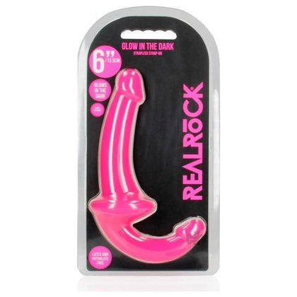 RealRock Strapless GITD 6 Pink - Illuminating Pleasure for All Genders and Sensational Play in the Dark