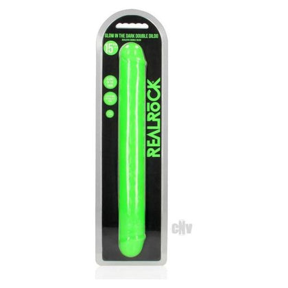 RealRock Glow In The Dark Double Dong 15 Green - Ultimate Pleasure for Both Genders