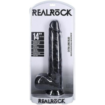 RealRock XL Straight with Balls 14 - Black: Premium Lifelike Dildo for Unforgettable Pleasure