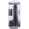 RealRock XL Straight Dildo with Balls - Model 15 Black - For Unforgettable Pleasure - Adult Naughty Store