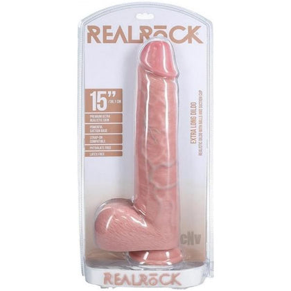 RealRock XL Straight with Balls 15 Flesh - Lifelike Firm Dildo for Explosive Orgasms - Gender-Neutral Pleasure Toy - Adult Naughty Store