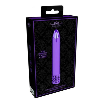 Royal Gems Shiny Purple Vibrating Wand Massager - Model F-1X | For All Genders | Internal and External Stimulation - Adult Naughty Store