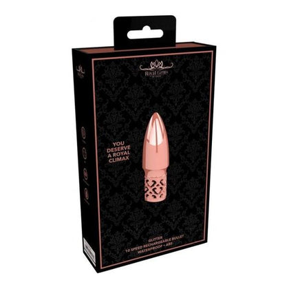 Royal Gems Glitter Rose Gold Clitoral Vibrator - Model F-1: The Ultimate Pleasure for Royalty - Adult Naughty Store