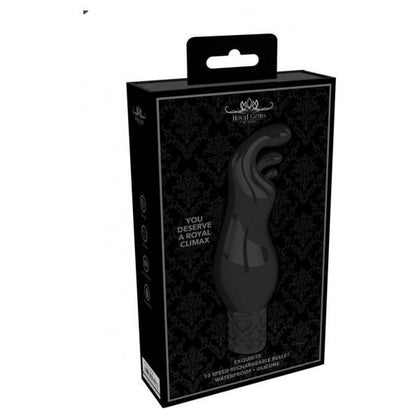 Royal Gems RGX-3001 Black Silicone Rechargeable Vibrating Massager for Women - Intense Pleasure for Naughty Bits