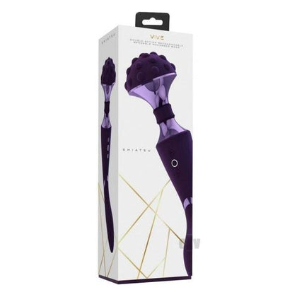 Vive Shiatsu Bendable Wand Purple - Luxury Rechargeable Dual Motor Vibrator for Women - Intense Stimulation for Clitoral and G-Spot Pleasure - Adult Naughty Store