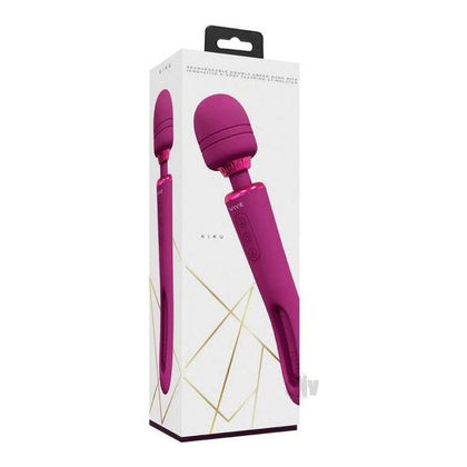 Experience Supreme Pleasure with Kiku Double Ended Wand Pink - VIVE056 Dual-Function Tongue Vibrator & Wand for All-Genders - Adult Naughty Store