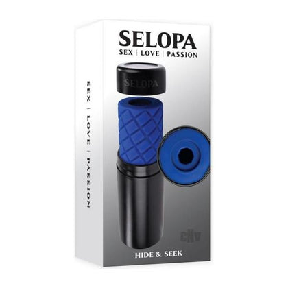 Selopa Hide Seek Blue Quilted Handheld Stroker - Model HS-1001 - Male - Pleasure Enhancer - Blue - Adult Naughty Store