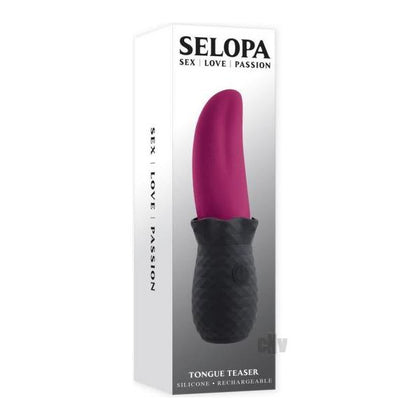 SensaSilk Tongue Teaser Black: Powerful Silicone Flicking and Vibrating Tongue Pleasure Device for Intense Oral Stimulation