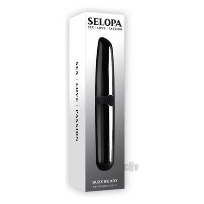 Selopa Buzz Buddy Black - Powerful Vibrating Bullet for Intense Pleasure, Model SB-1001, Unisex, Clitoral Stimulation, Sleek Black-Chrome Design - Adult Naughty Store