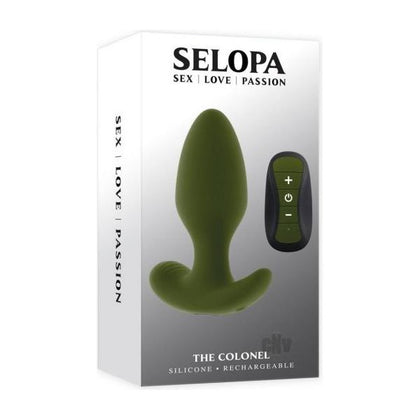 Introducing the Selopa The Colonel Green Vibrating Butt Plug S180 for Men, designed for Anal Pleasure in a Striking Green Hue
