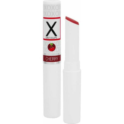 Introducing the Sensational X On The Lips Buzzing Lip Balm With Pheromones - Electric Cherry .75 Ounce: The Ultimate Lip Pleasure Enhancer for All Genders! - Adult Naughty Store