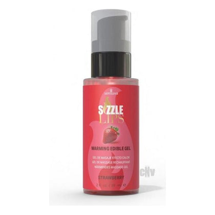 Sizzle Lips Strawberry Warming Gel - Intensify Sensual Play with This Edible Warming Gel for Kissable Delights!
