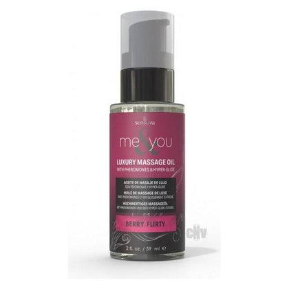 Me And You Berry Flirty Massage Oil - 2oz (Unisex) - Pleasure Enhancing Massage Oil - Red