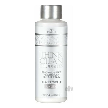 Sensuva Think Clean Thoughts Toy Powder 2oz - Fragrance-Free Unisex Intimate Item Maintenance Solution