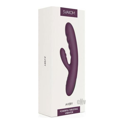 Svakom Avery X1 Dual Stimulation Thrusting Vibrator for Women - Clitoral and G-Spot Pleasure - Deep Purple