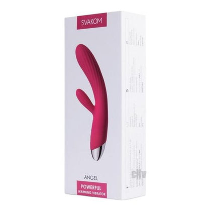 SVAKOM Angel A1 Pink-Silver Flexible Double Motor Warming Vibrator - G-Spot and Clitoral Stimulation - Luxurious Pink
