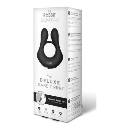 Introducing the SensaSilk Deluxe Rabbit Ring Black - The Ultimate Couples' Pleasure Enhancer for Clitoral Stimulation and Intense Vibrations - Adult Naughty Store