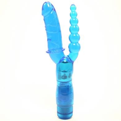 Twice Da' Vice - Blue: The Ultimate Pleasure Experience for All Genders - Waterproof, Multi-Speed Vaginal and Anal Vibrator