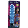 Golden Triangle Pearl Shine Beaded 5.5 Inch Blue Waterproof Vibrating Pleasure Toy