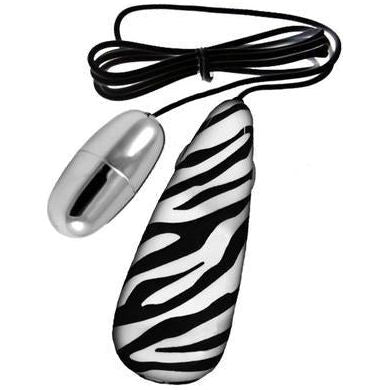 Primal Instincts Zebra Bullet Vibrator - Model PI-1001 - Intense Pleasure for Women - Clitoral Stimulation - Black and White - Adult Naughty Store