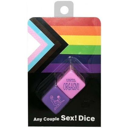 Introducing the Sensual Pleasures Purple and Pink Couple Sex Dice Game - Model SP-001: Gender-Inclusive, Full Body Pleasure, Vibrant Colors - Adult Naughty Store