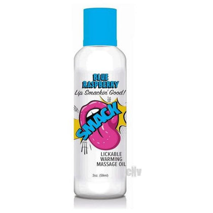 Smack Warming and Lickable Massage Oil - Blue Raspberry 2oz - Adult Naughty Store