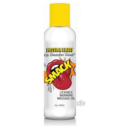 Smack Massage Oil Passion Fruit 2oz - Sensual Warming and Lickable Massage Oil for Couples, Model: Passion Fruit, Gender: Unisex, Enhances Intimate Pleasure, Deliciously Flavored, 2oz Bottle, Leakproof Disk Cap, Intensify Your Sensual Experience