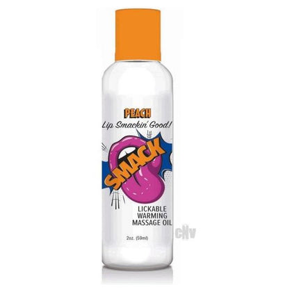 Smack Warming and Lickable Massage Oil - Peach Flavored, 2oz Bottle