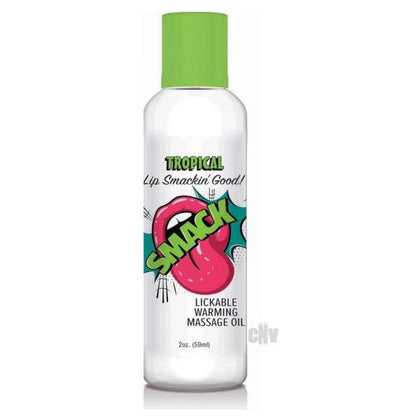 Smack Tropical Warming and Lickable Massage Oil - 2oz Bottle, Leakproof Disk Cap - Sensual Pleasure for Couples
