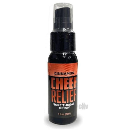 Cheef Relief Throat Spray - Soothing Cinnamon Flavor for Instant Relief - 1oz Leakproof Spray Bottle
